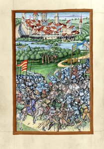 Illustration of the Battle of Lechfeld, from the Augsburg Chronicle, 1457 by Sigismund Meisterlin